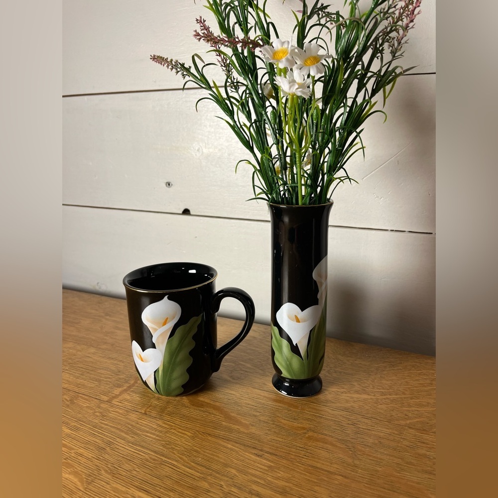 Otagiri Calla Lily — Vintage Mug & Bud Vase Set